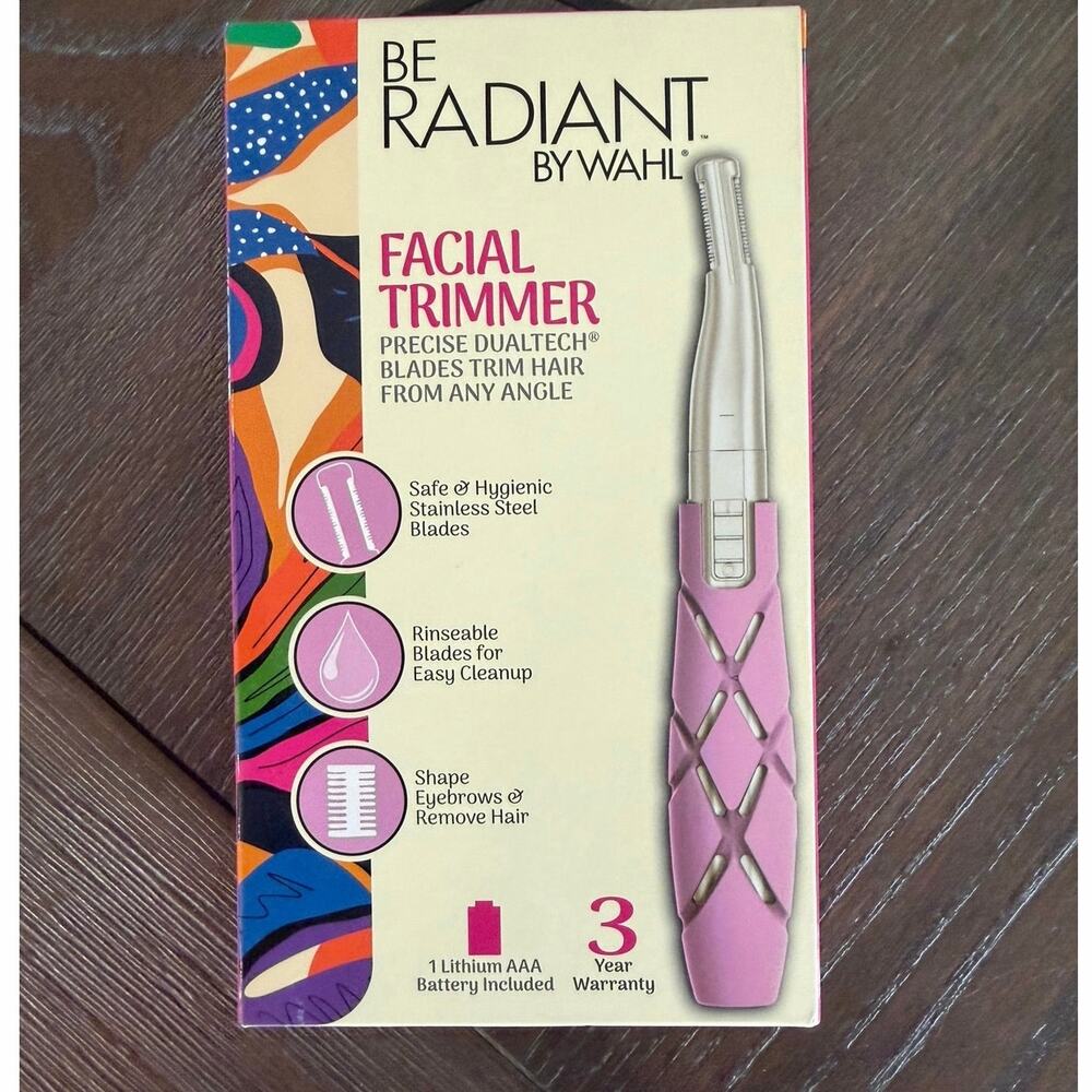 Wahl Be Radiant DualTech Facial Hair Trimmer Eyebrow Shaper Pink Cordless New